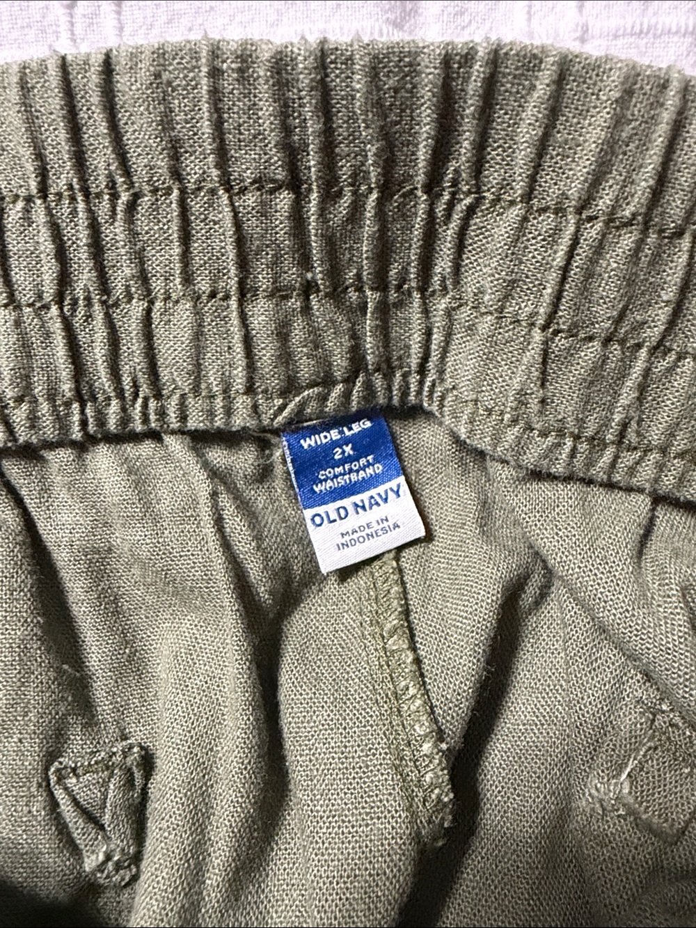 Old Navy Olive Green Linen Blend Pants - Picture 4 of 5